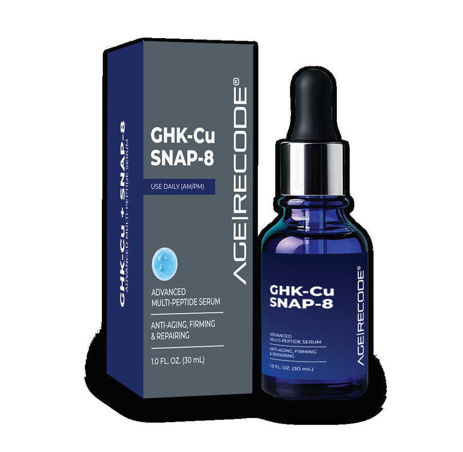 SNAP-8 (1%) + GHK-Cu (1%) Topical Serum bottle and box