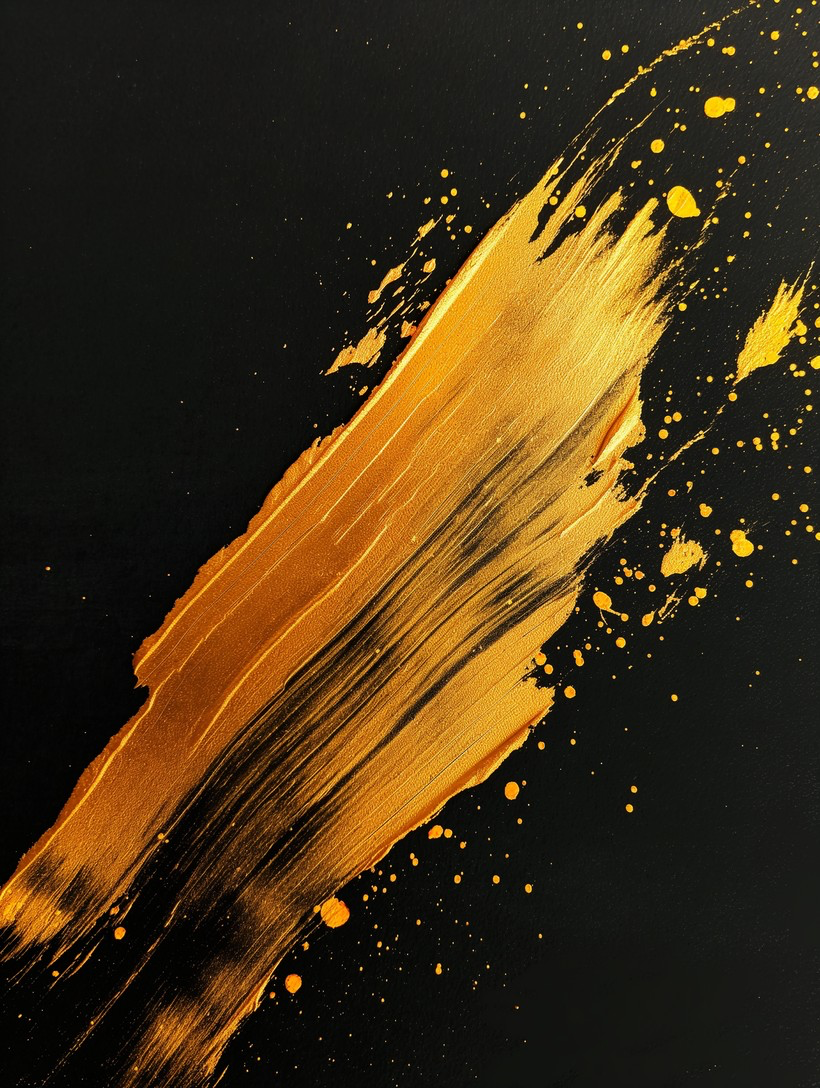 Gold paint stroke